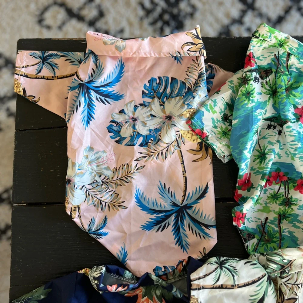 Tropical Print Dog Shirts Set - 4 PC. Lot S/M - Picture 13 of 14